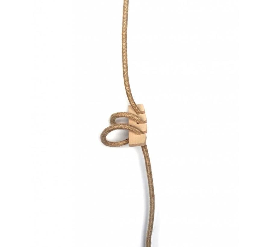 Cord clip 'Knut' wood  for fabric cable - to adjust the height of your lamp