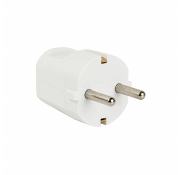 Kaiser Plug round white (grounded)