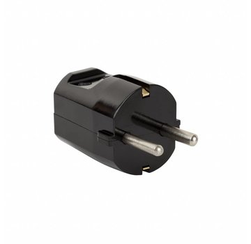 Kaiser Plug round black (grounded)