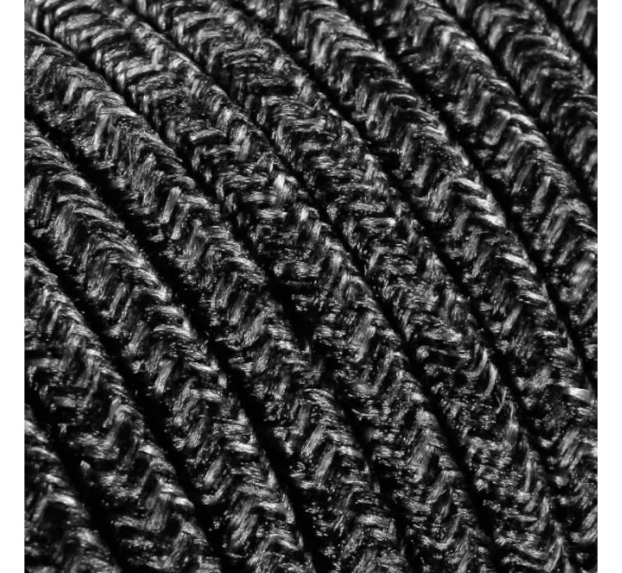 Fabric Cord Mixed Dark Grey - round, linen