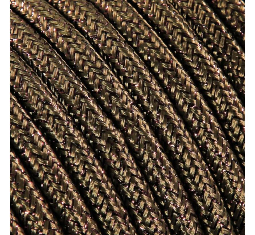 Fabric Cord Brown (glitter) - round, solid