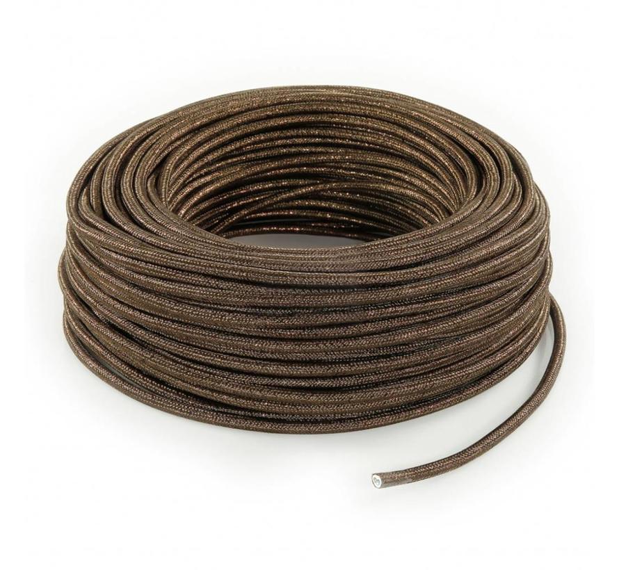 Fabric Cord Brown (glitter) - round, solid