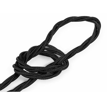 Kynda Light Fabric Cord Black - twisted, solid