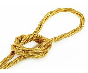 Kynda Light Fabric Cord Gold - twisted, solid