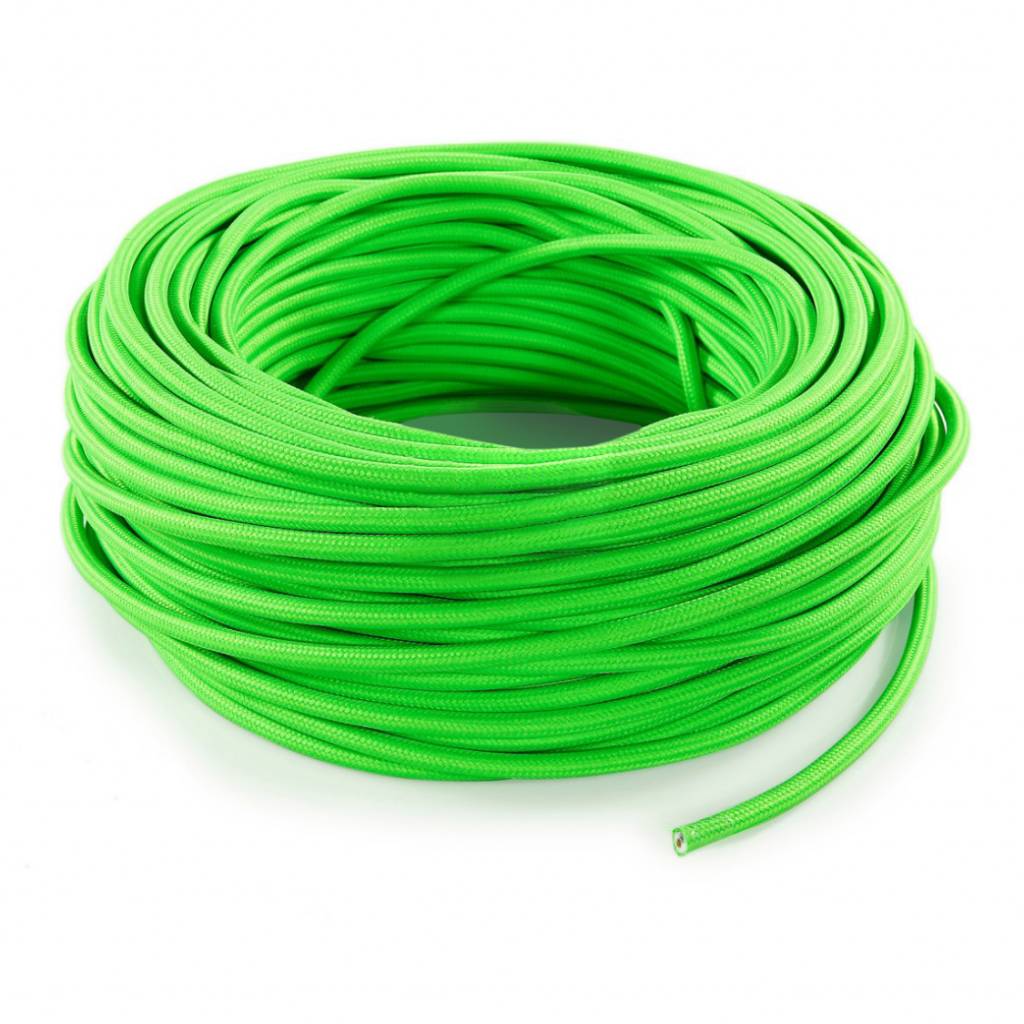 Fabric Cord Neon Green - round, solid - Kynda Light