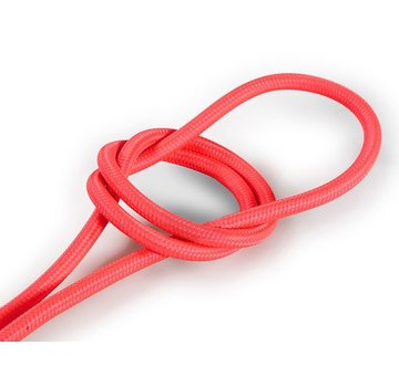 Kynda Light Fabric Cord Neon Pink - round, solid