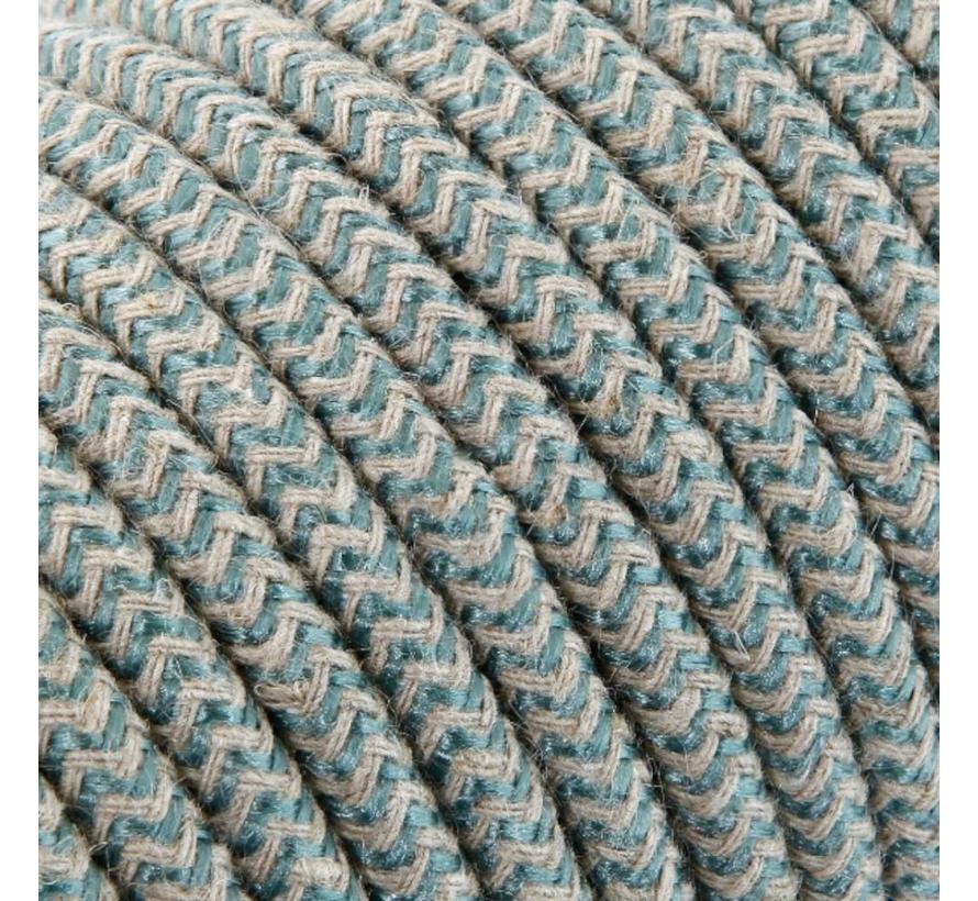 Fabric Cord Sand & Sage - round linen - zigzag pattern