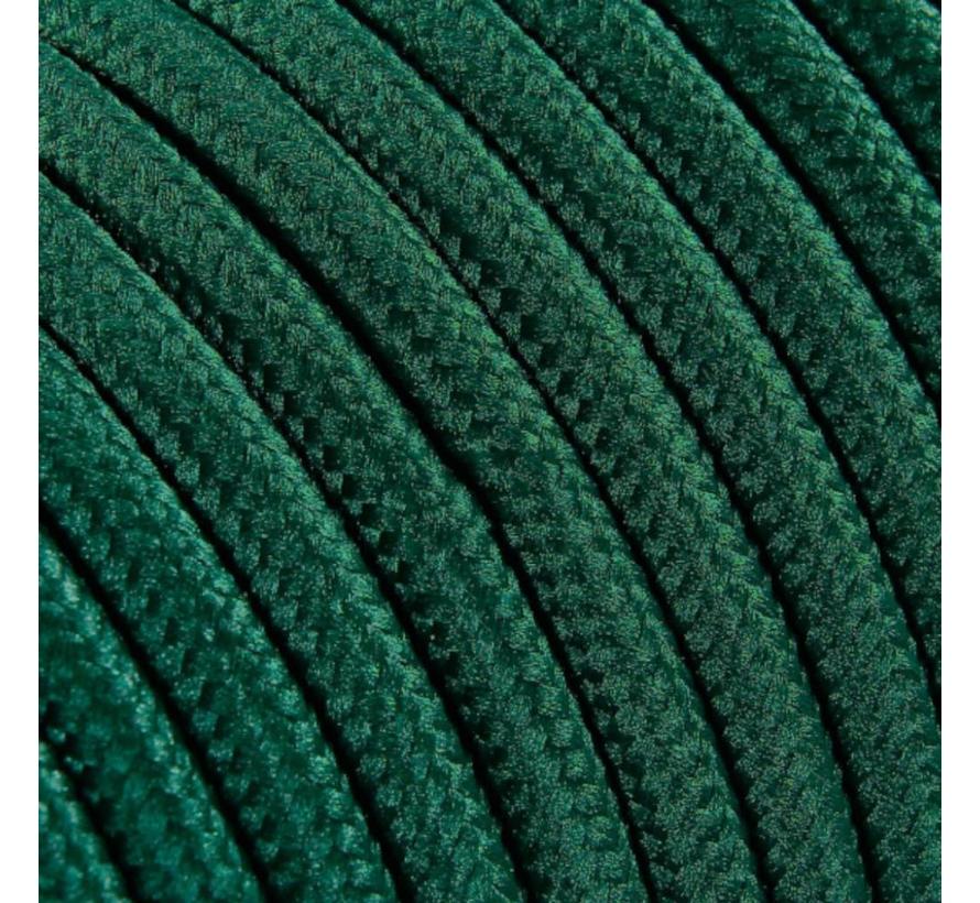 Textilkabel Dunkelgrün, rund, einfarbiger Stoff