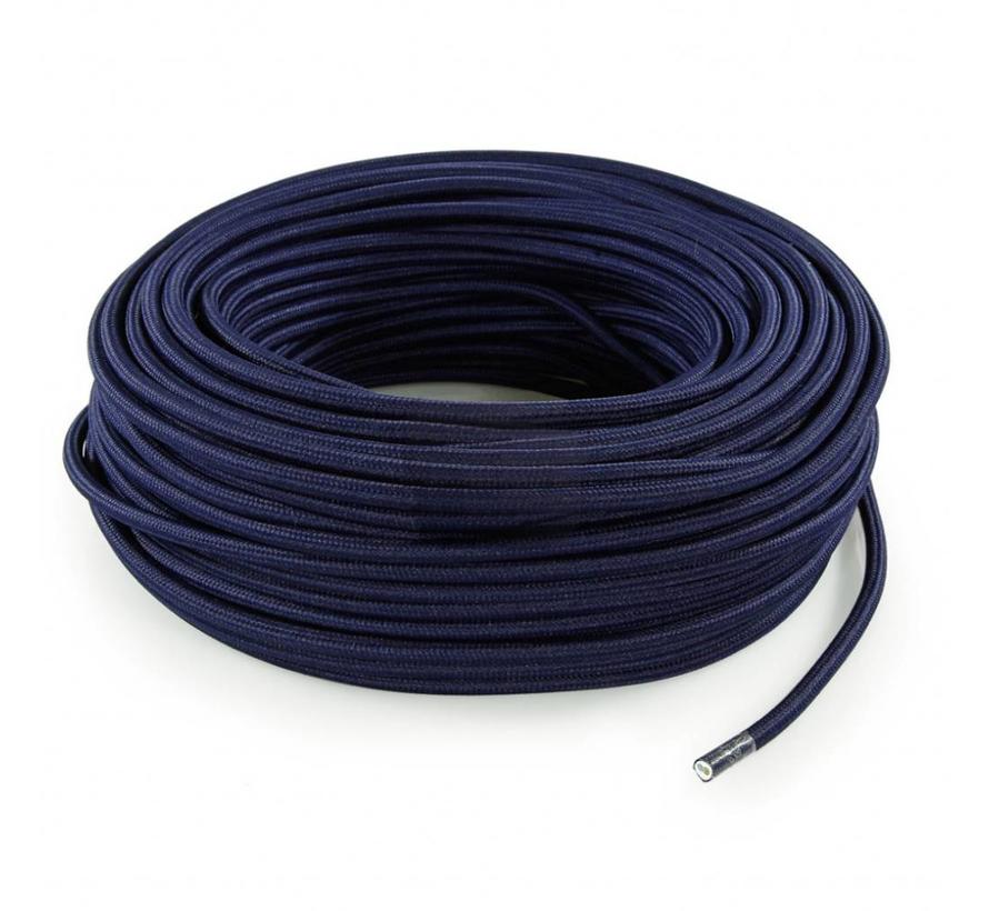Fabric Cord Dark Blue - round, solid