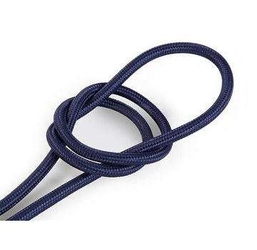 Kynda Light Fabric Cord Dark Blue - round, solid