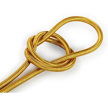Kynda Light Textilkabel Gold - rund, einfarbiger Stoff