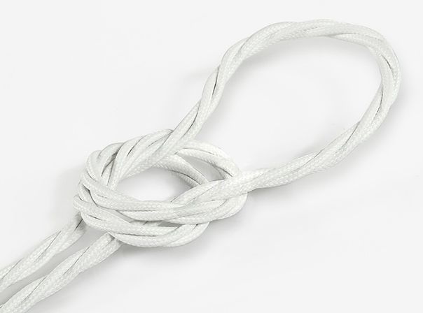 Fabric Cord White - twisted, solid - Kynda Light