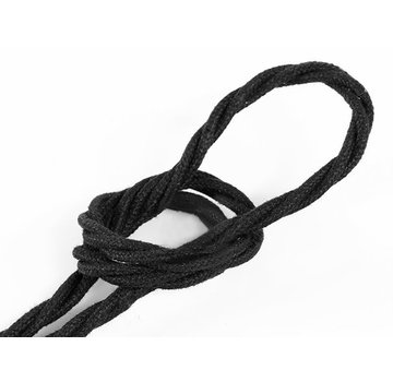 Kynda Light Fabric Cord Black - twisted, linen