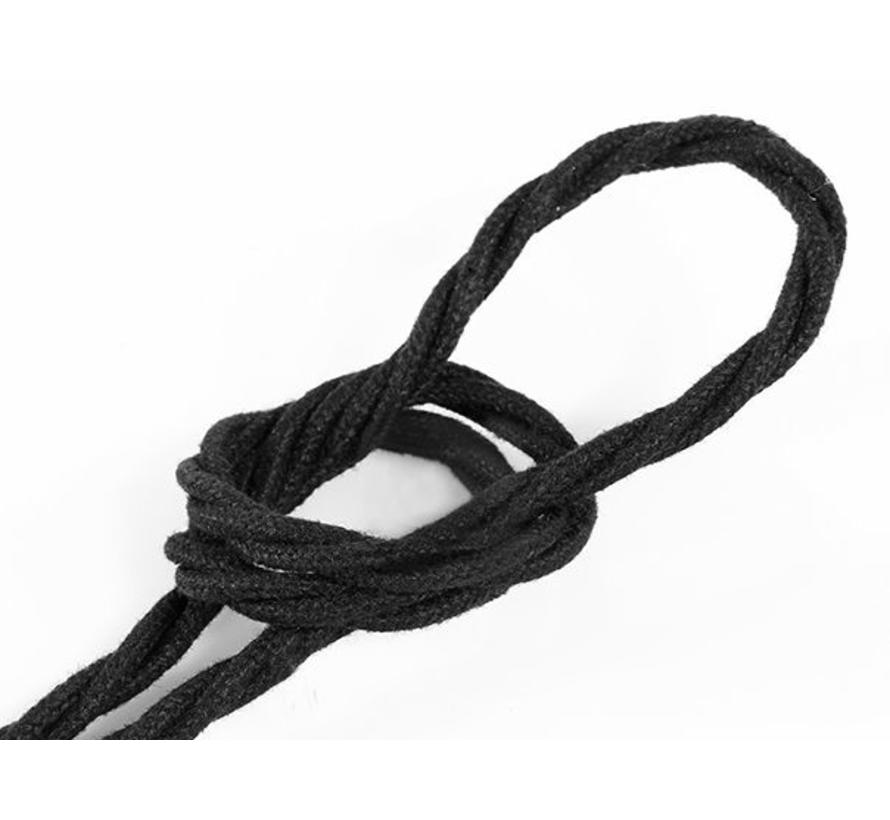 Fabric Cord Black - twisted, linen