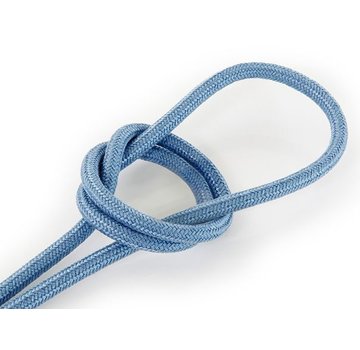 Kynda Light Fabric Cord Greyish Blue - round, linen