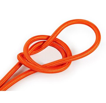 Kynda Light Textilkabel Orange - rund, einfarbiger Stoff