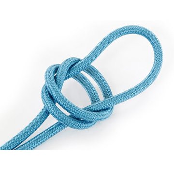 Kynda Light Fabric Cord Blue - round, linen