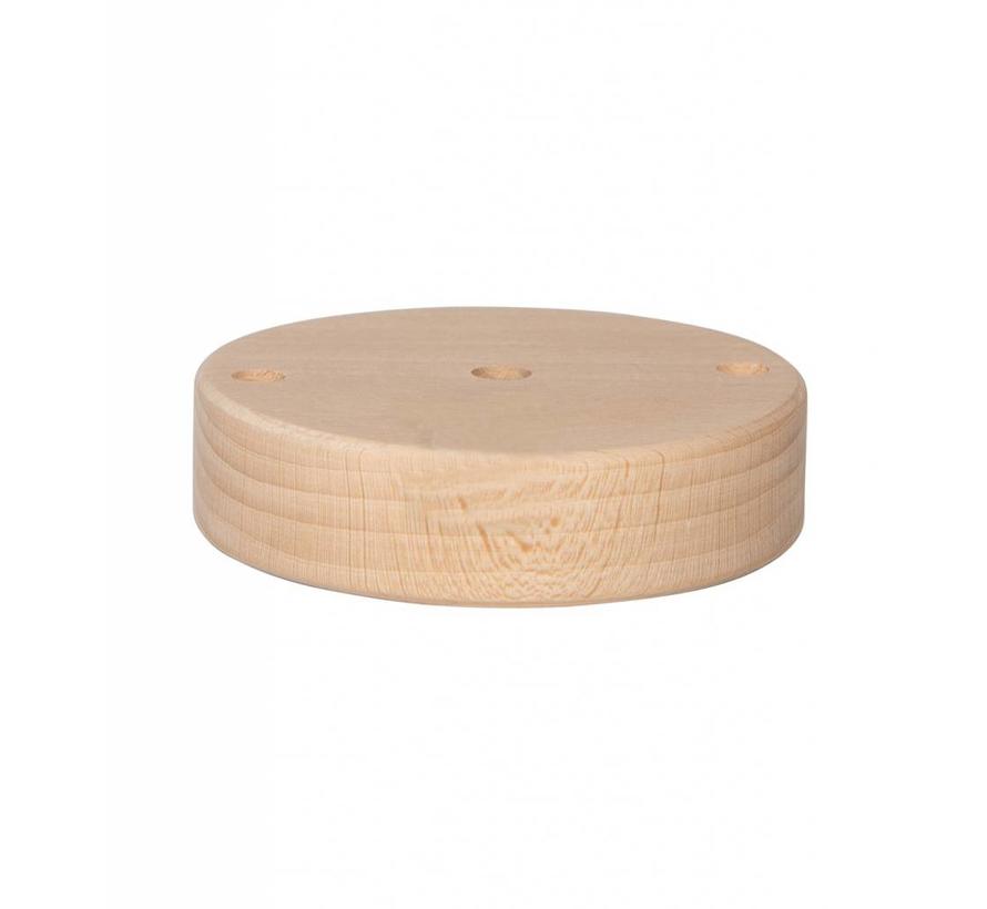 Wooden Ceiling Rose 'Woody' Round - 1 cord - Ø95mm