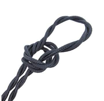 Kynda Light Fabric Cord Dark Grey Graphite - twisted, linen