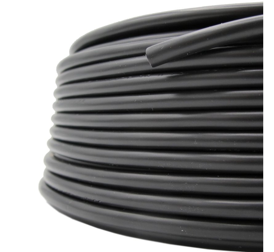 Fabric Cord PVC Black - round, solid