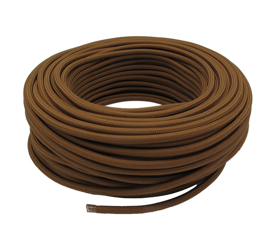 Fabric Cord Cacao Brown - round, solid