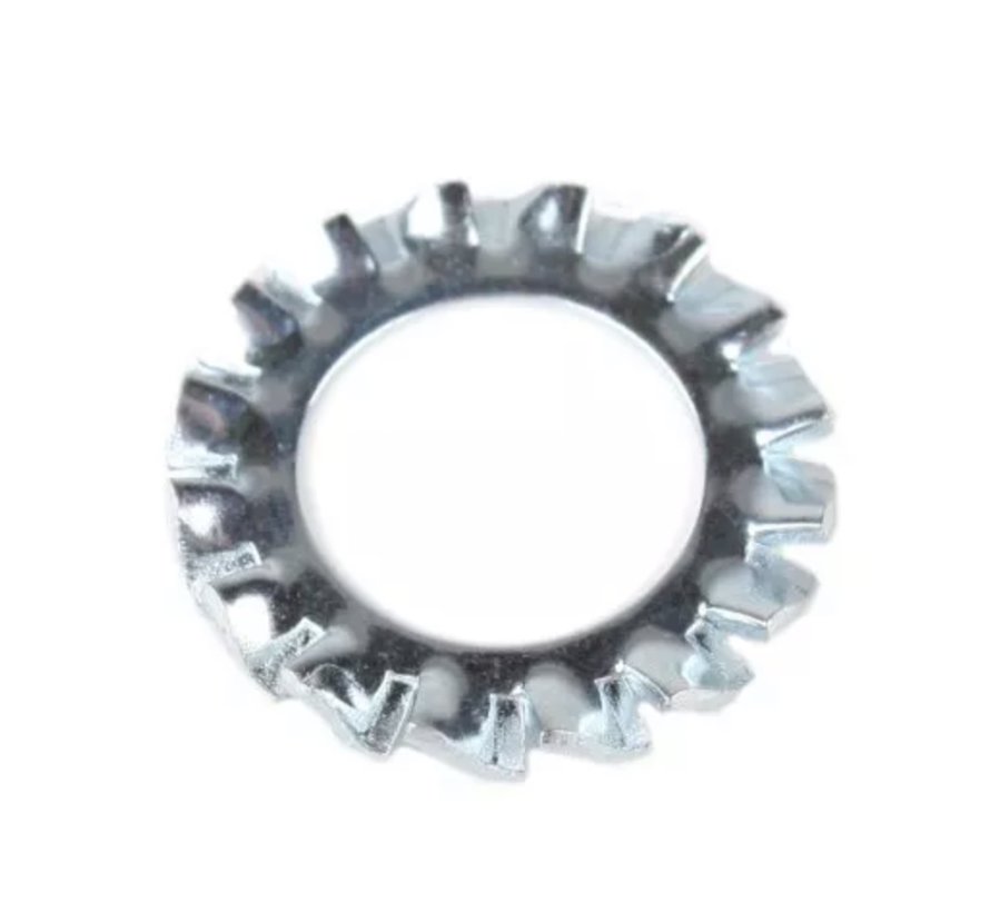 Serrated lock washer for nut or threaded rod M10x1