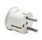 Plug round with side entry (angled) white - bakelite look (grounded) NL+BE