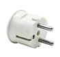 Plug round with side entry (angled) white - bakelite look (grounded)