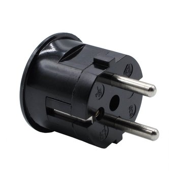 Kaiser Plug round with side entry (angled) black - bakelite look (grounded)