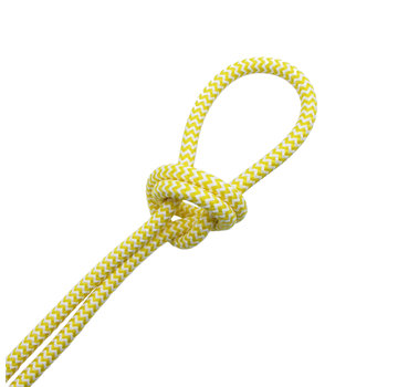 Kynda Light Fabric Cord White & Yellow - round - zigzag pattern