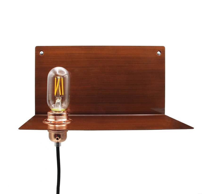 Metalen wandplank  / wandlamp 'Bjorn' | Brons XL