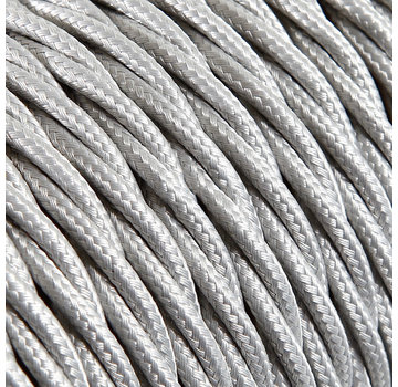 Kynda Light Fabric Cord Silver - twisted, solid