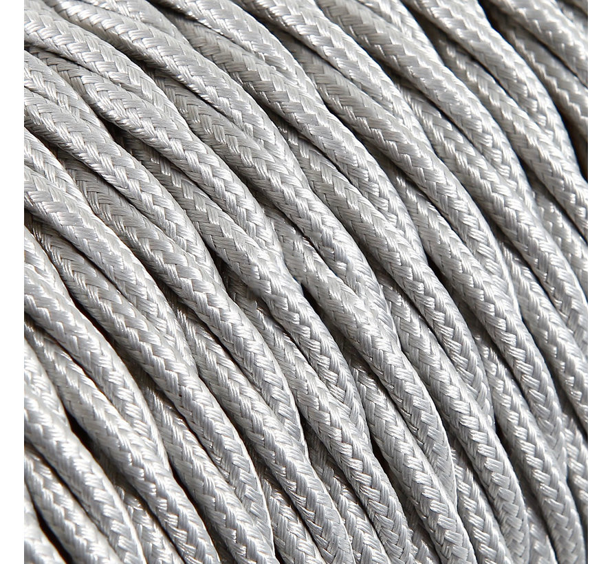 Fabric Cord Silver - twisted, solid