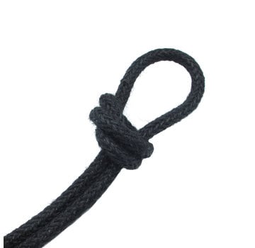 Kynda Light Fabric Cord Jute Raw Yarn - Braided | Black - ø 8mm