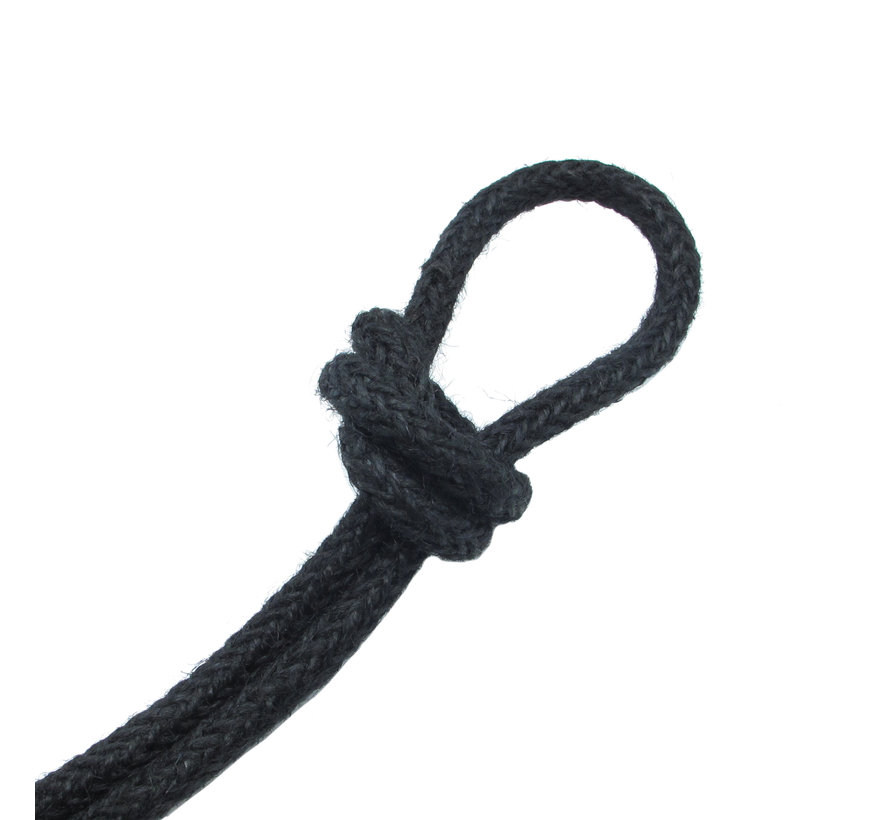 Fabric Cord Jute Raw Yarn - Braided | Black - ø 8mm