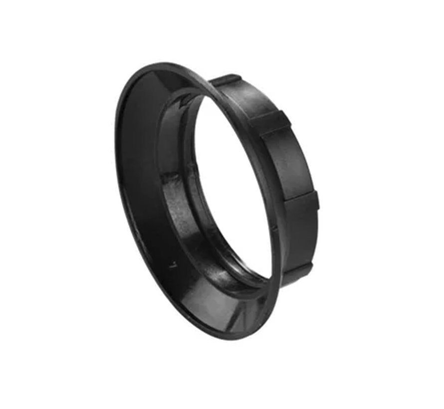 Plastic ring E27 for lamp holder with external thread - ⌀55mm | Black