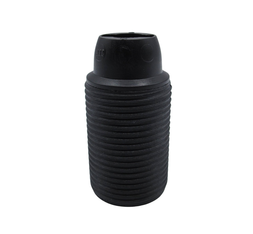 Plastic Lamp Holder External Threaded - Black - E14)