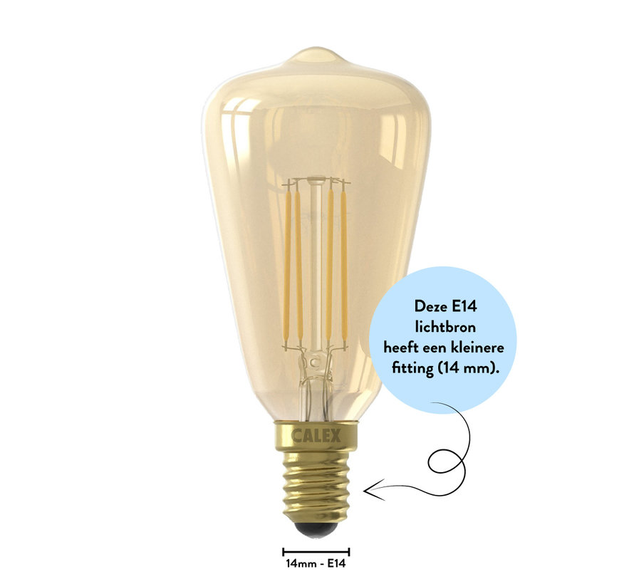 LED lamp goud - Rustieklamp ST48 - 3.5W E14 - 2100K - Dimbaar