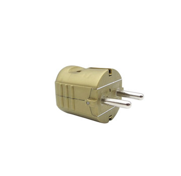 Kynda Light Plug plastic - round (grounded) | Gold