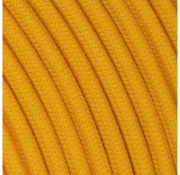 Kynda Light Fabric Cord Ocher Yellow - round, linen