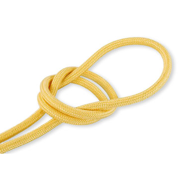 Kynda Light Fabric Cord Yellow - round, linen