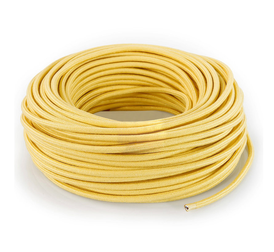 Fabric Cord Yellow - round, linen