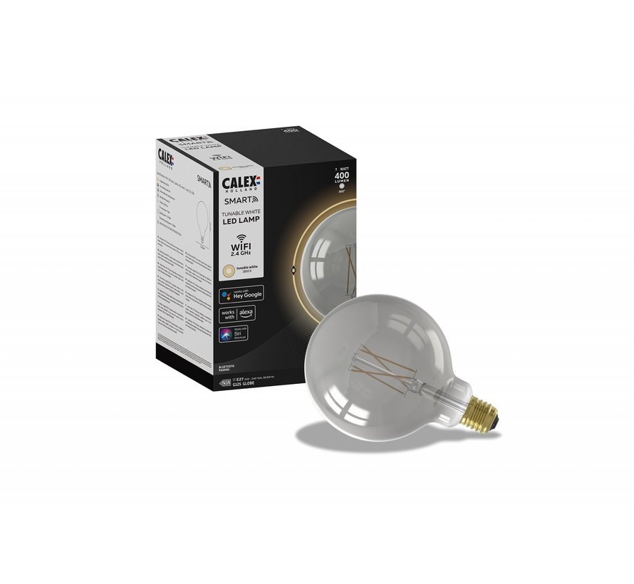 SMART LED Lamp Smoky Titanium Globe Lamp - G125 - E27 - 220-240V - 7W - 400lm - 1800-3000K