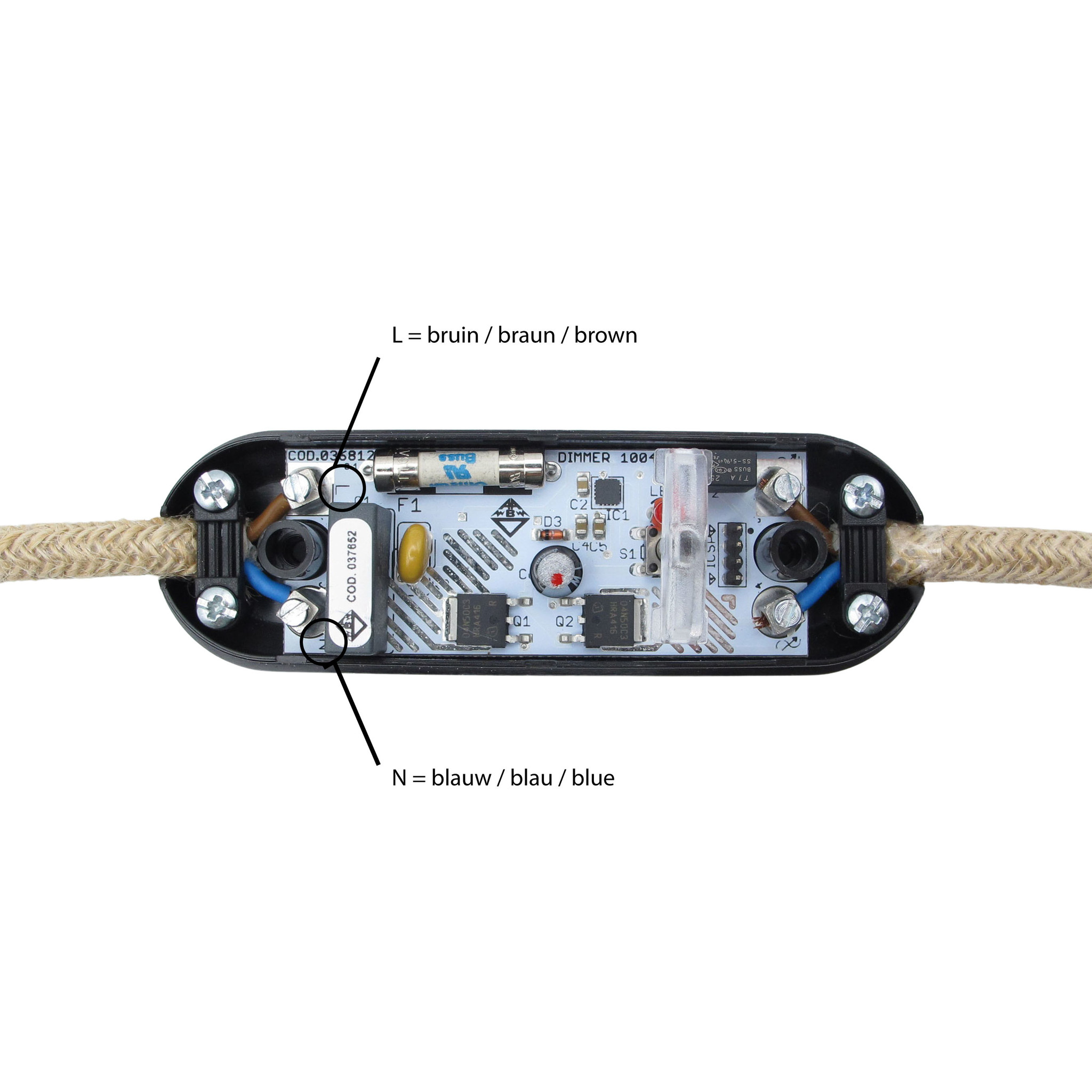 - - mit Transparent Kynda Universal Druckknopfbedienung Kabeldimmer Light