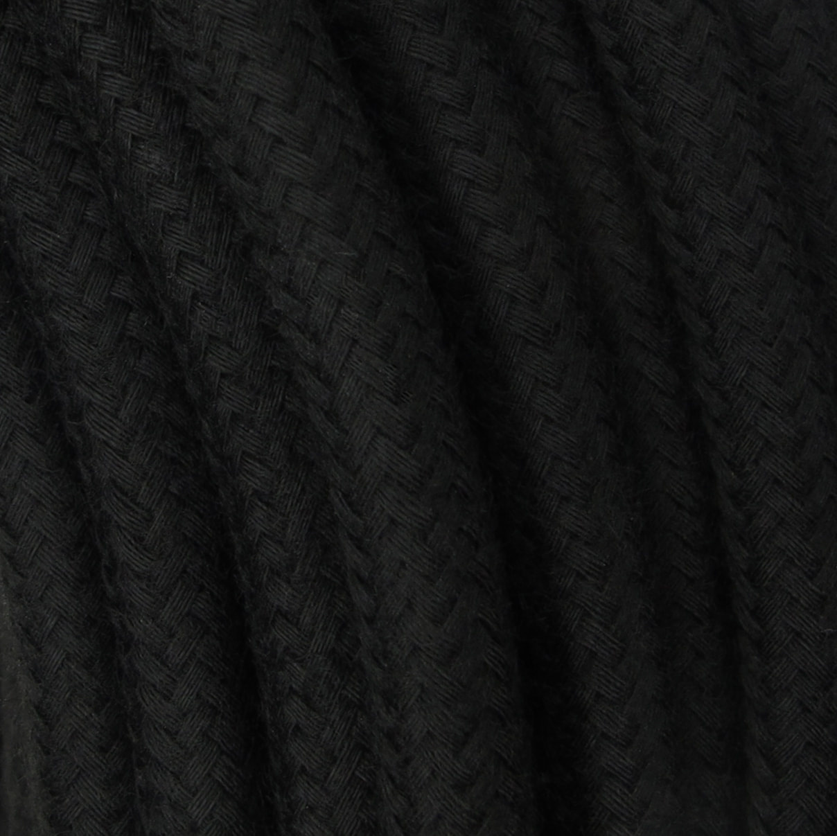 Fabric Cord Black - round, linen - Kynda Light