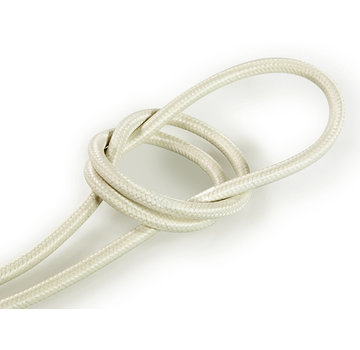 Kynda Light Fabric Cord Ivory - round, solid