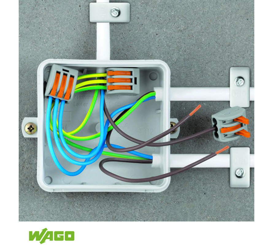 WAGO Verbindungsklemmen um 2 oder mehrere JØLG Industrielampen an einen  Anschluss anzubringen