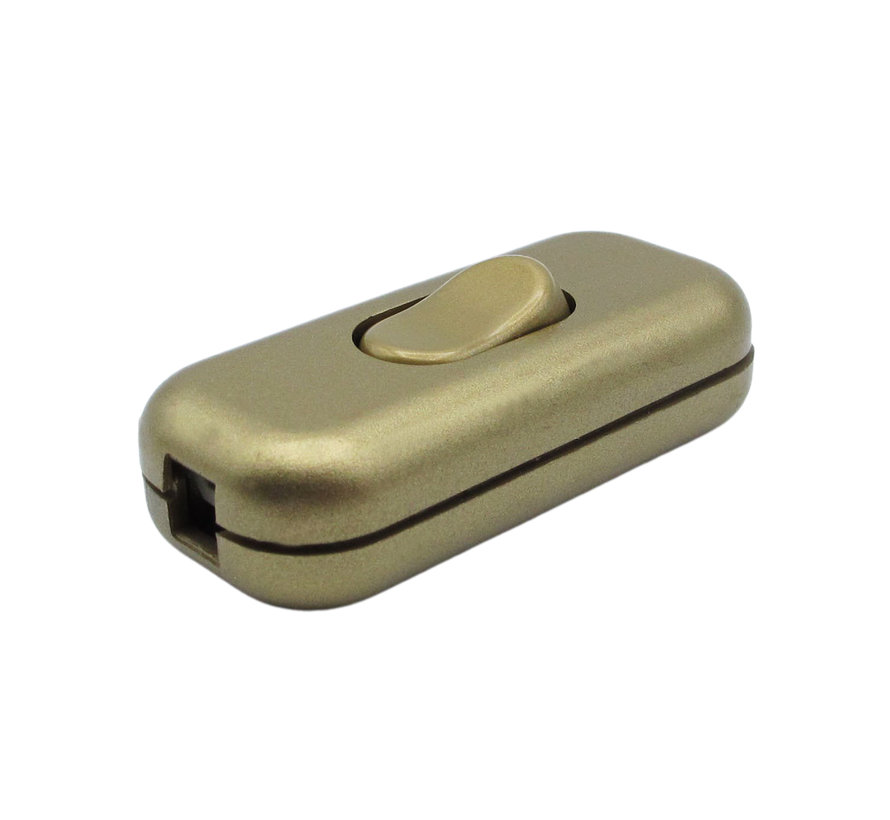 Cord switch Gold (2-pole - with extra Terminal block for earth wire)