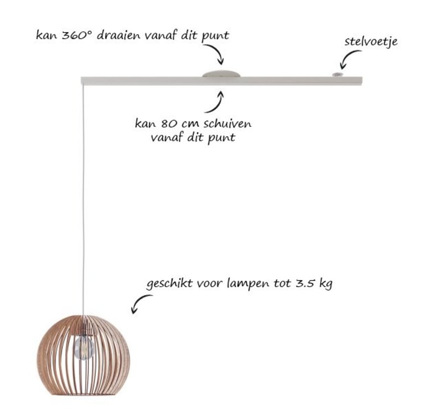 Lightswing Single Wit | Ophangsysteem 1 lamp