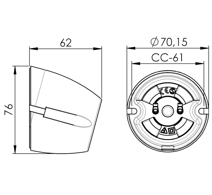 Basic wall and ceiling lamp - oblique version - IP20 - E27 - white